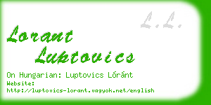 lorant luptovics business card